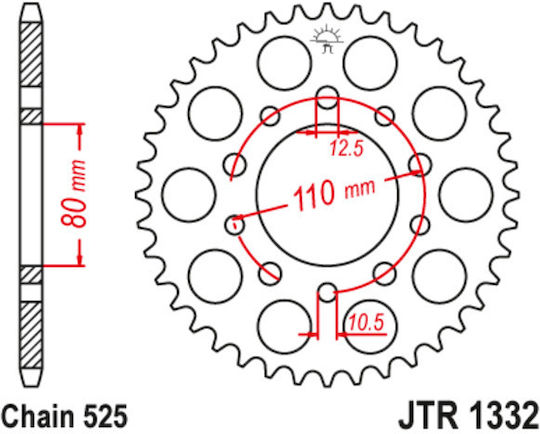 JT Sprockets Hinteres Ritzel für Honda und Triumph 42 Zähne für Honda CB 400