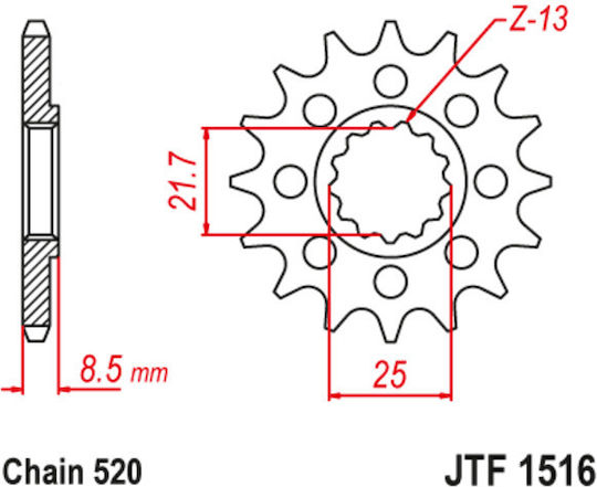 JT Sprockets Vorderes Ritzel 15 Zähne für Kawasaki Ninja ZX - 10 R