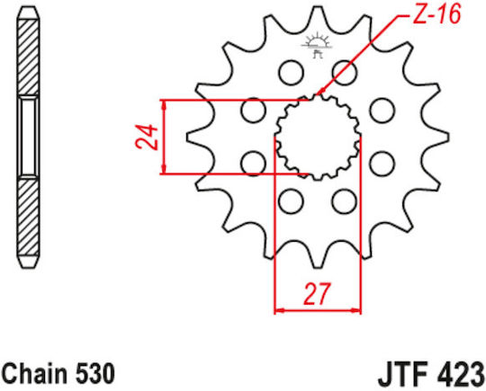 JT Sprockets Pinion față 17 Dinți pentru Suzuki GSX-R 1000 / GSX-R 1300 Hayabusa