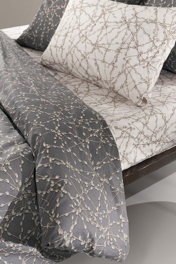 Guy Laroche Duvet Cover Set Cotton Single with Pillowcase 165x225 Emilia Charcoal