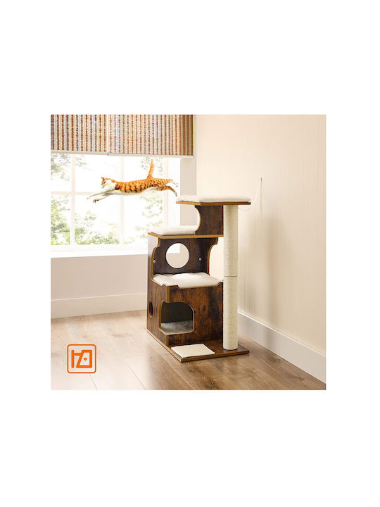Feandrea Scratching Post Cat Trees Brown 4 levels 66x42x88cm