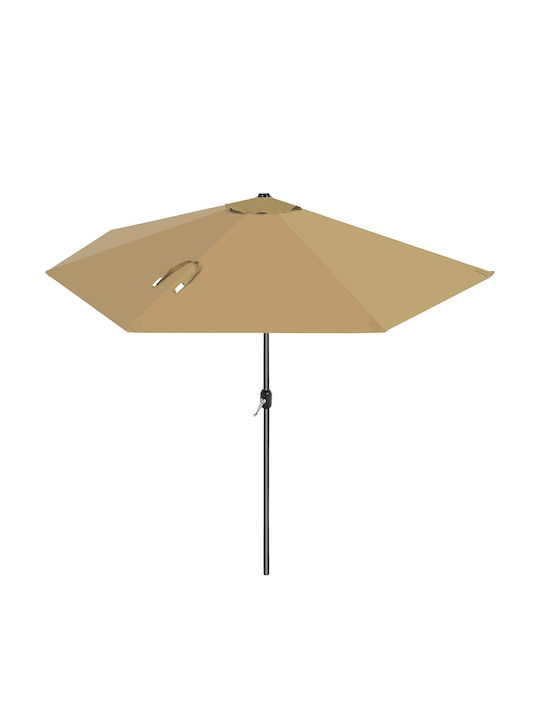Circular Garden Umbrella Metal Ecru 2.7xHeight 2.4m