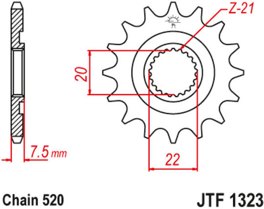 JT Sprockets Предно зъбно колело 13 Зъби за Honda CR 125 - КР 125 / CRF 250 - КРФ 250