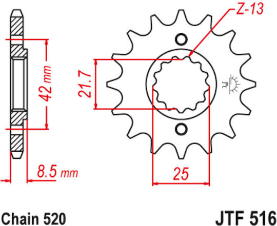 JT Sprockets Предно зъбно колело 14 Зъби за Kawasaki GPX / КЛХ 250