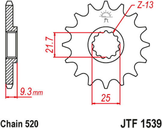 JT Sprockets Front Sprocket 14 Teeth for Kawasaki EX 300 / Ninja 300 / Z300