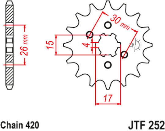 JT Sprockets Предно зъбно колело 12 Зъби за Honda GLX - ГЛХ 50 JT