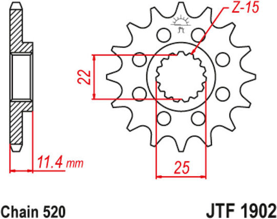 JT Sprockets Front Sprocket 16 Teeth for KTM 640 LC4 / 690 SMC / DUKE