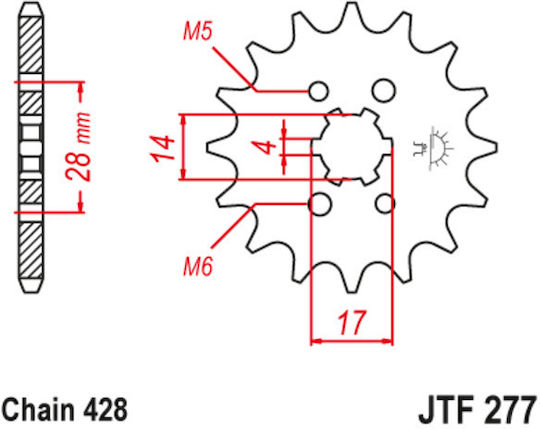 JT Sprockets Vorderes Ritzel 13 Zähne für Honda CRF 125