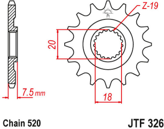 JT Sprockets Vorderes Ritzel 13 Zähne für Honda CR 125