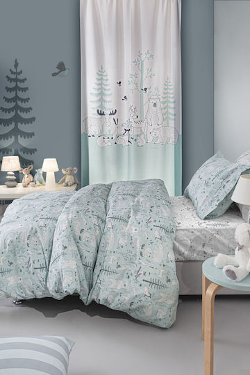 Guy Laroche Σετ Σεντόνια Ημίδιπλα Βαμβακερά Forest Mist Λευκό 165x250cm 3τμχ