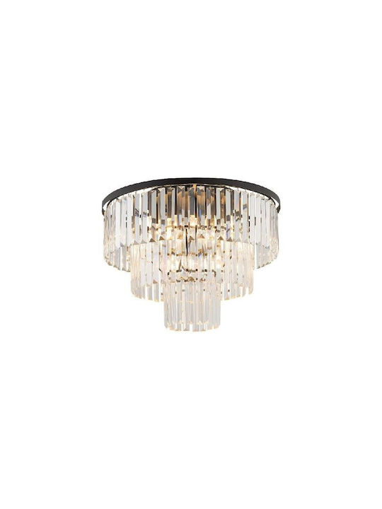 Nowodvorski Cristal Μ Ceiling Mount Light 56cm Silver with Socket E14 with Crystals