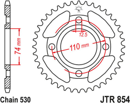JT Sprockets Rear Sprocket 38 Teeth for Yamaha RD 250