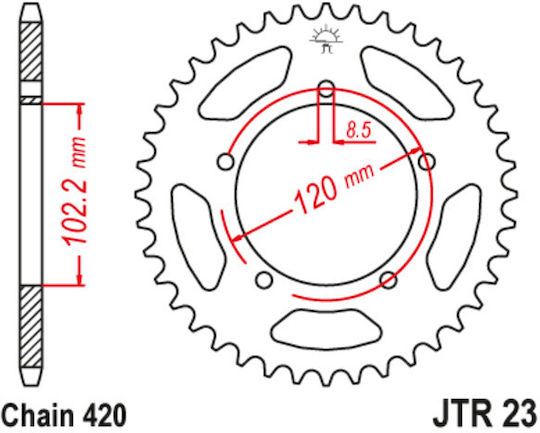 JT Sprockets Γρανάζι Πίσω 47 Δοντιών για Aprilia Tuono