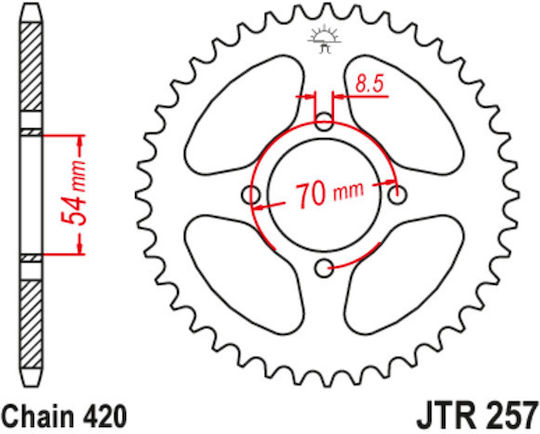JT Sprockets Заден зъбен колело 39 Зъби за Kymco Джетикс 125
