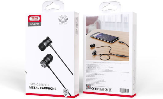 XO EP56 In-Ear Freihändig Kopfhörer mit Stecker USB-C Schwarz