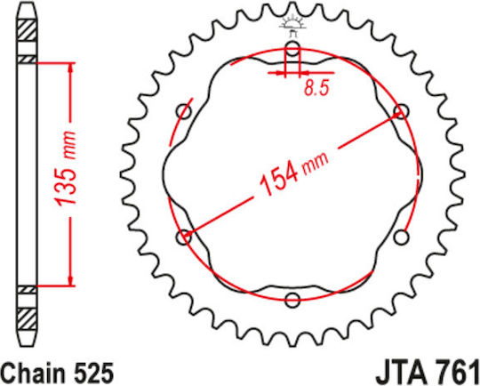JT Sprockets Rear Sprocket 38 Teeth for Ducati 1098
