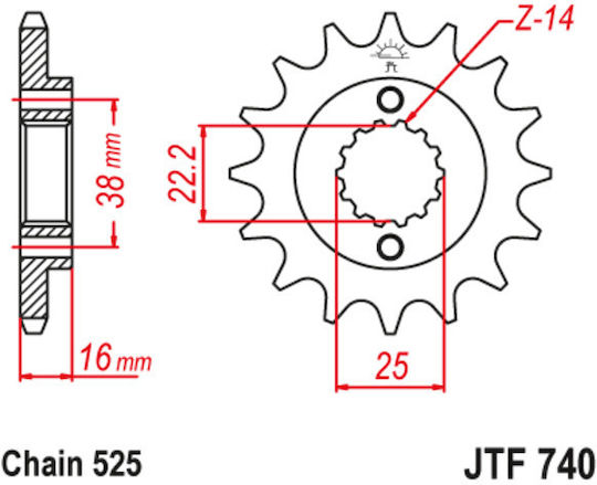 JT Sprockets Front Sprocket 15 Teeth for Ducati Hypermotard / Monster / Multistrada