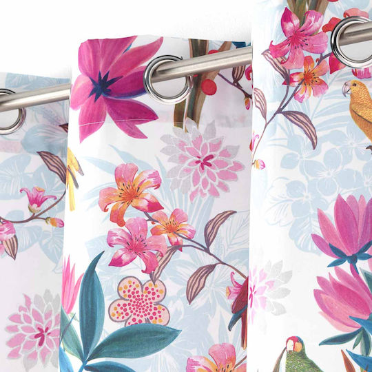 Vorhang mit Grommets L-C Exotic Paradise Rideau Blanc 140x260cm