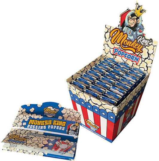 Monkey King Popcorn Χαρτάκια Στριφτού Τσιγάρου King Size Slim με Τζιβάνες 32 φύλλα 1τμχ