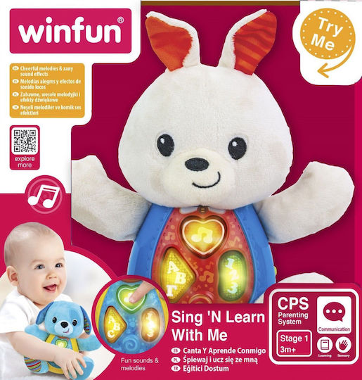 Winfun Animal Bouncy Bunny made of Fabric with Music for 3++ Months