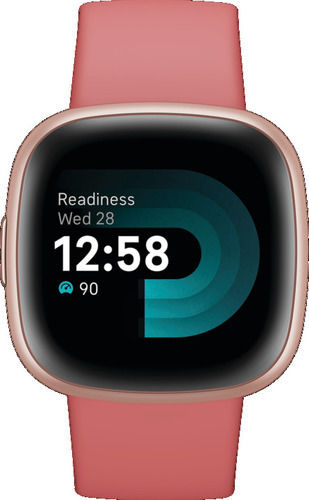 Fitbit Versa 4 Aluminium 41mm Waterproof Smartwatch with Heart Rate Monitor (Pink Sand/Copper Rose)