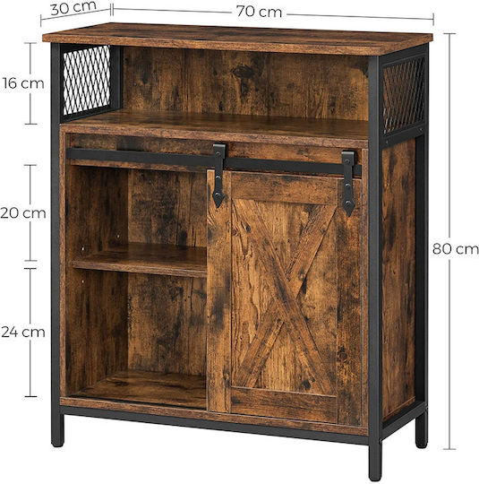 Sideboard made of Wood & Metal Brown 70x30x80cm
