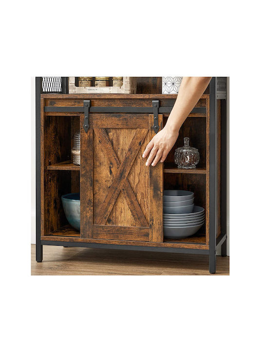 Μπουφές από Ξύλο & Μέταλλο Καρυδί 70x30x80cm