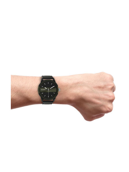 Oozoo Timepieces Watch Battery with Black Leather Strap