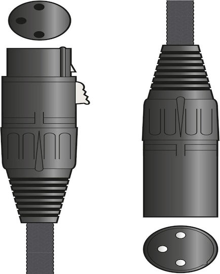 Citronic XLR Cable Male to Female Black 3m 190.267UK