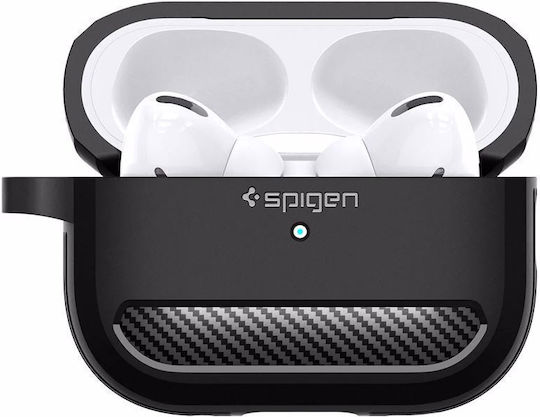 Spigen Rugged Armor Silicone Case with Keychain Black for Apple AirPods Pro