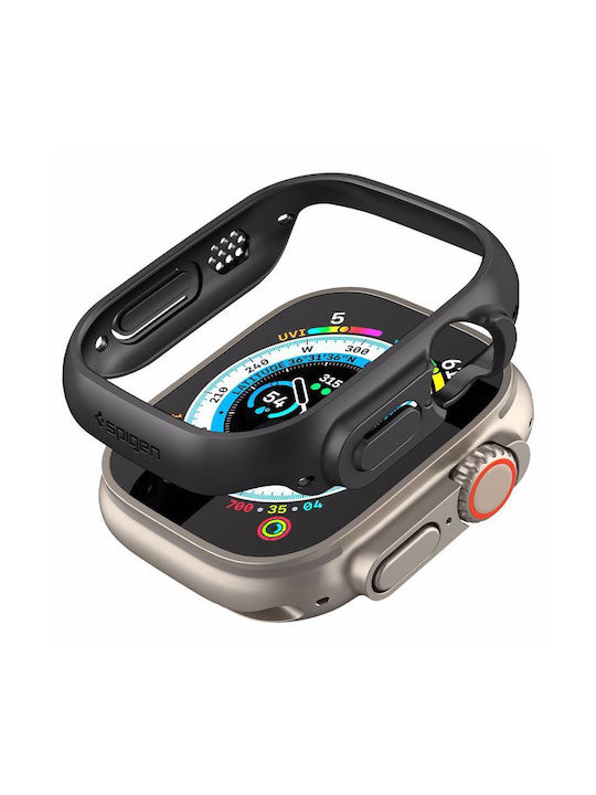 Spigen Thin Fit Plastic Case in Black color for Apple Watch Ultra 49mm