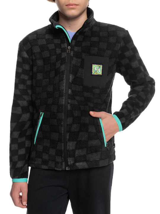 Kinderstrickjacke Fleece Schwarz Clean Coasts K Zip Fleece