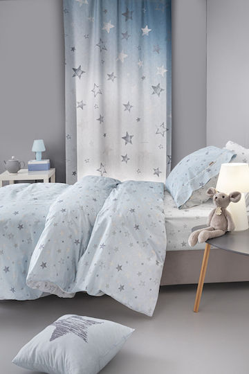 Guy Laroche Orin Set Kids Duvet Cover Single with Pillowcase Cotton Light Blue 165x225cm