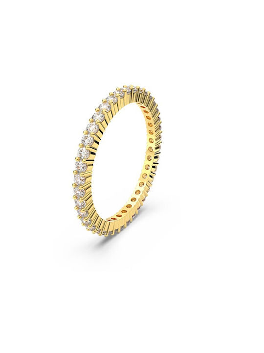 Swarovski Women's Gold Plated Brass Eternity Ring with Zircon