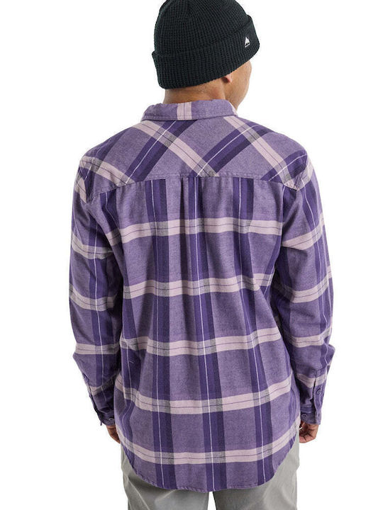 Burton Favorite Cămașă Bărbătească Cu mânecă lungă Flanel Verificat Violet