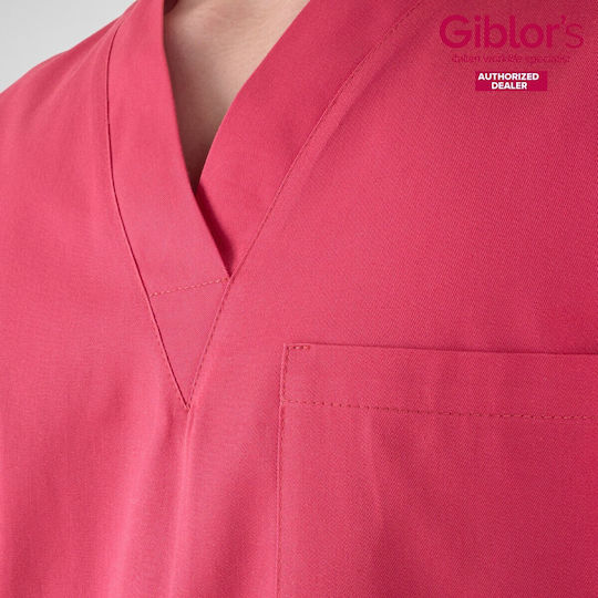 Giblor's Jason Unisex Fuchsia Cotton Medical Blouse