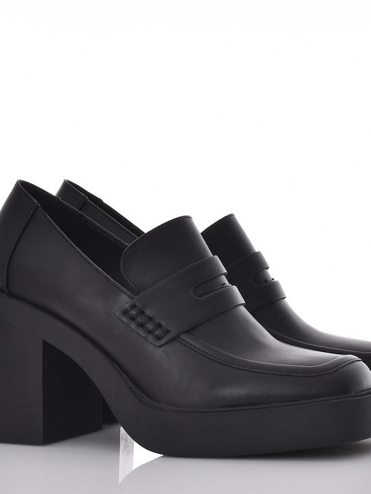 Gioseppo Leather Black Medium Heels Akranes