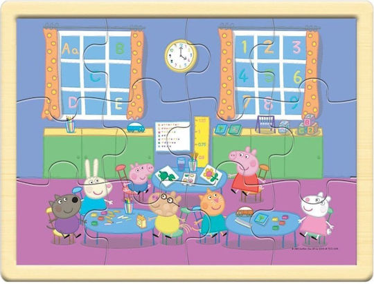 Ξύλινο Παιδικό Puzzle Peppa Pig Peppa Pig 12pcs (Διάφορα Σχέδια) 1τμχ Giochi Preziosi