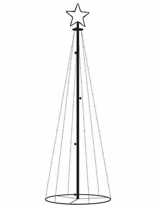 vidaXL Φωτιζόμενο Χριστουγεννιάτικο Διακοσμητικό Δέντρο Κώνος 180εκ. Εξωτερικού Χώρου Ρεύματος Λευκό