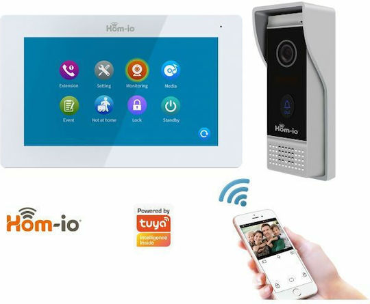 Hom-io Интелигентен Комплект Безжичен Комплект За Видеодомофон Wi-Fi Съвместим С Alexa И Google Home