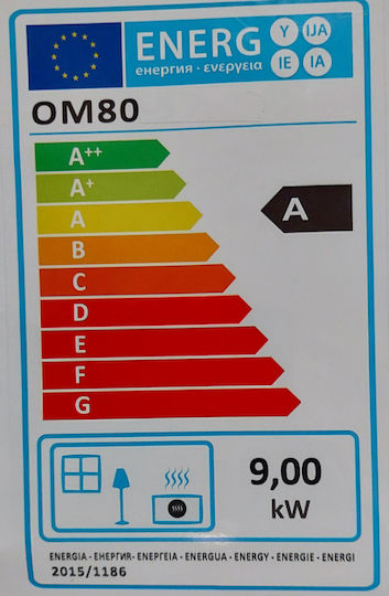 Agorastos ΟΜ 80 Fontă Soba pe lemne 9kW Negru