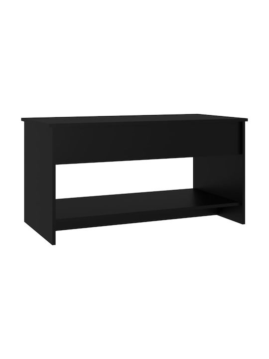 Rectangular Central Wooden Coffee Table with Lifting Mechanism Black M102xW50xH52.5cm