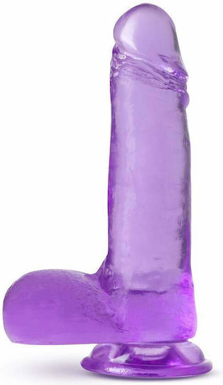B Yours Plus Rock N’ Roll Ρεαλιστικό Dildo με Όρχεις και Βεντούζα Μωβ 18cm
