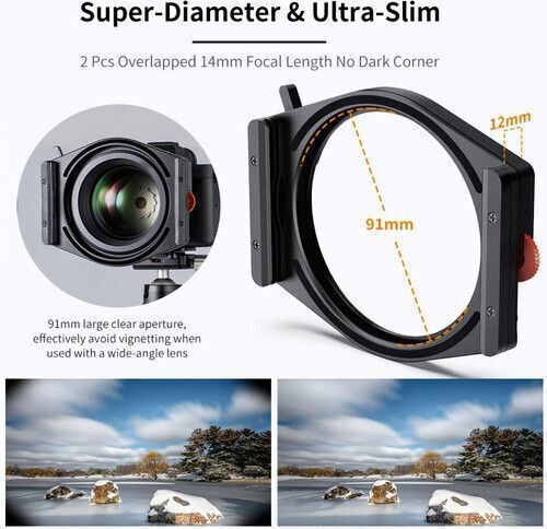 K&F Concept X PRO Square Kit Αξεσουάρ Φακών 95mm CPL+Square ND8/64/1000+4 Adapter Rings