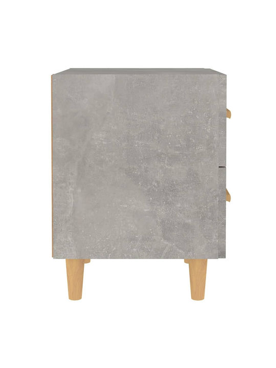 Wooden Bedside Table Γκρι Σκυροδέματος 40x35x47.5cm