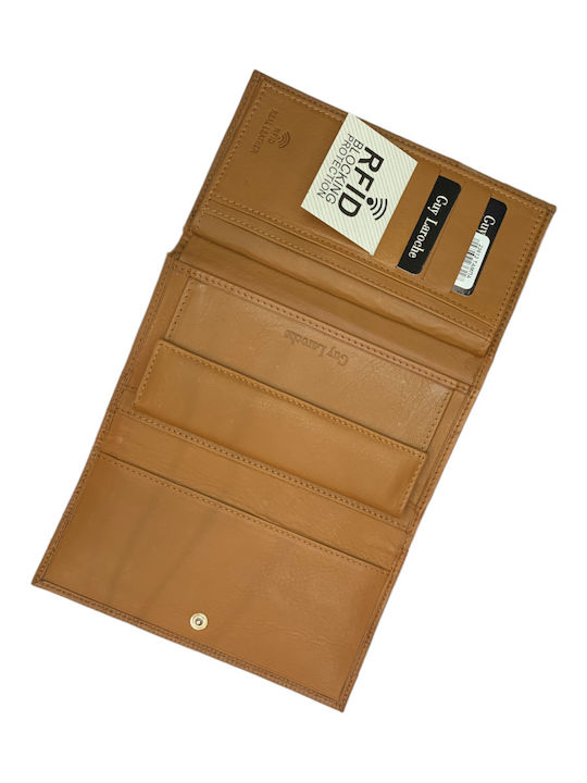 Large Leather Women's Wallet Classic Tabac Brown