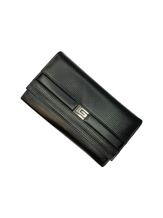 Guy Laroche Μεγάλο Δερμάτινο Γυναικείο Πορτοφόλι με RFID Μαύρο