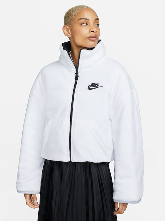 Nike Sportswear Κοντό Γυναικείο Puffer Μπουφάν Αδιάβροχο για Χειμώνα Μαύρο