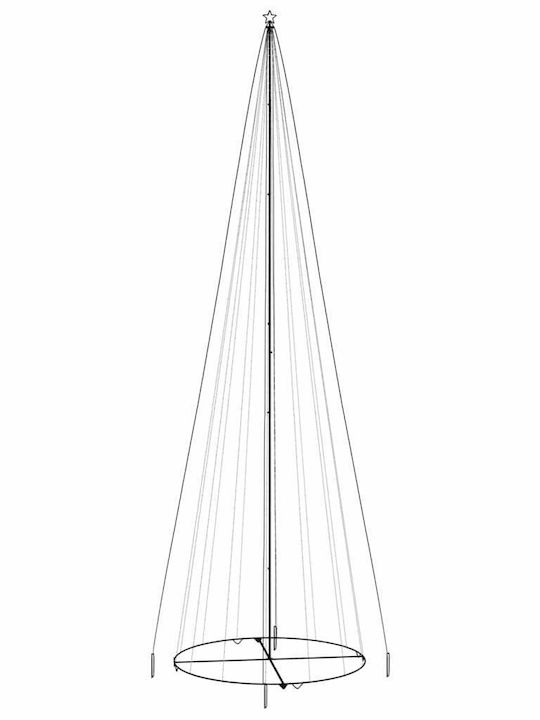 vidaXL Christmas Decorative Illuminated Tree Cone 800cm Electric