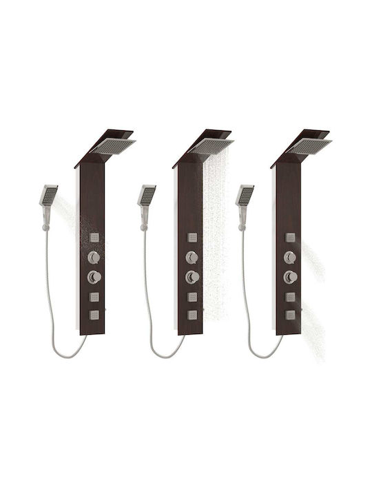 vidaXL Duschsäule Mit Hydromassage 127cm Braun
